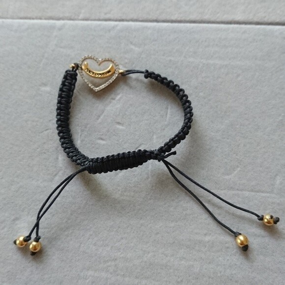 Juicy Couture black Knit Pave crystals heart Bracelet - Picture 8 of 8